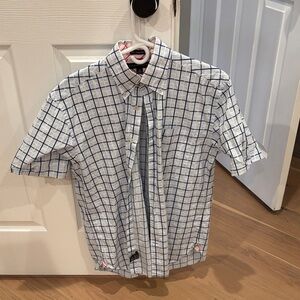 Tommy Hilfiger White and Blue Plaid Shirt